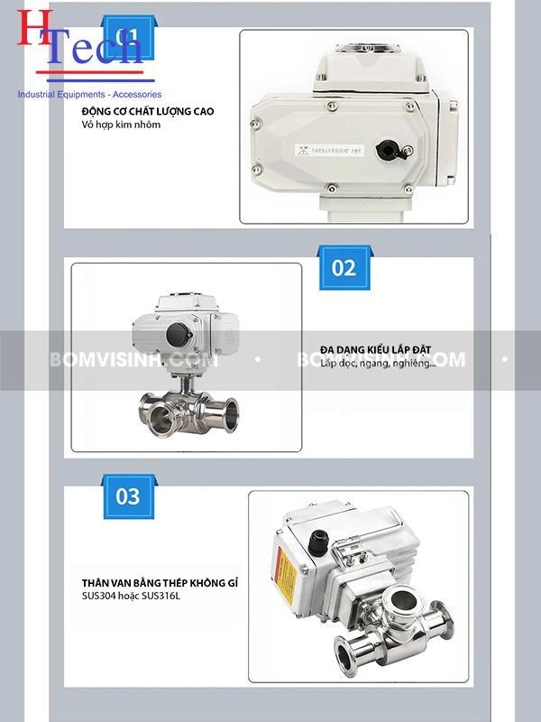Đặc điểm của van bi vi sinh điều khiển điện