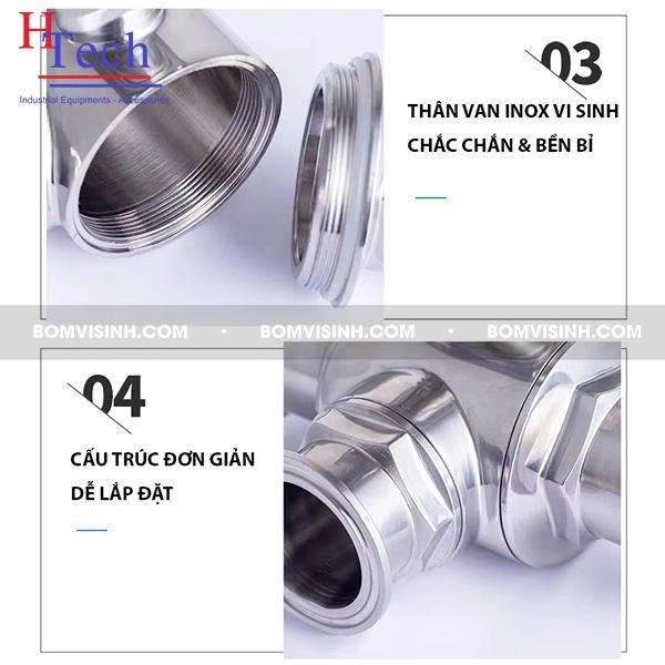 Đặc điểm về cấu tạo của van bi vi sinh Carten Pipe