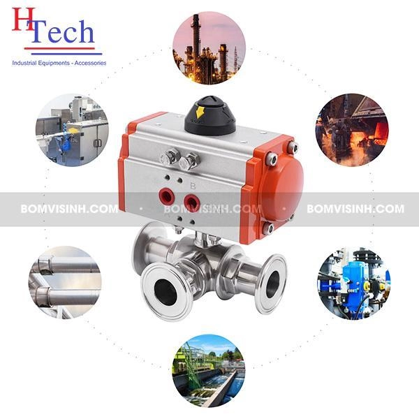 Ứng dụng của van bi vi sinh điều khiển khí nén