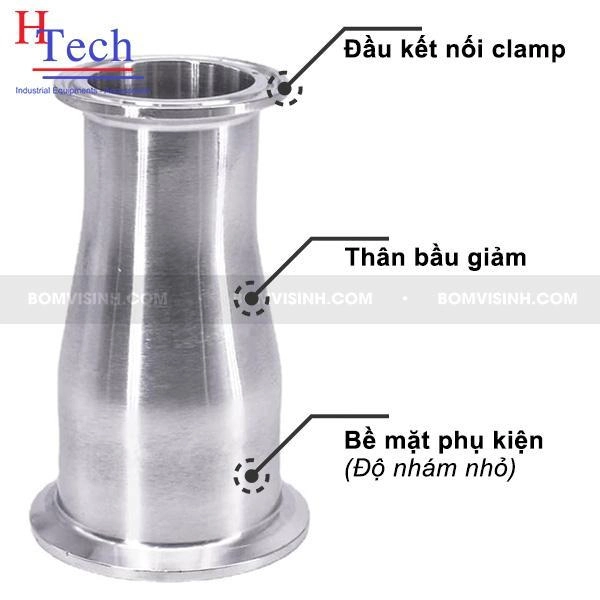 bầu giảm đồng tâm clamp vi sinh Carten Pipe