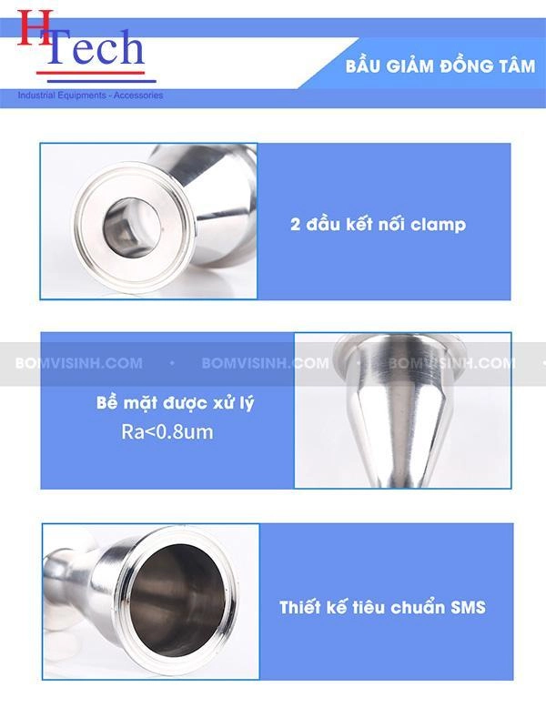 bầu giảm đồng tâm clamp vi sinh Carten Pipe