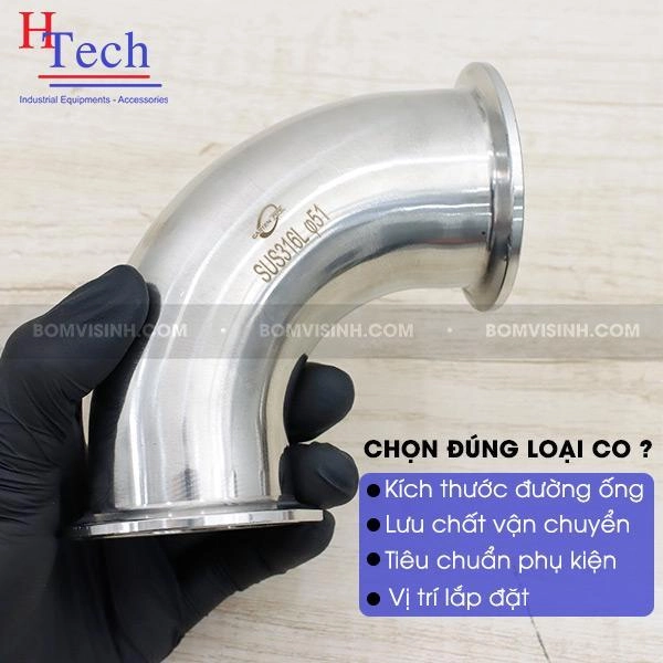 lưu ý lựa chọn co 90 độ clamp vi sinh