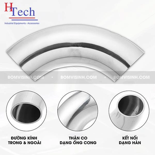 cấu tạo của co 90 độ hàn vi sinh Carten Pipe