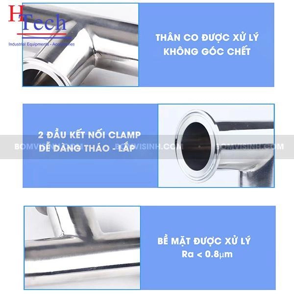 tê đều clamp vi sinh và các đặc điểm