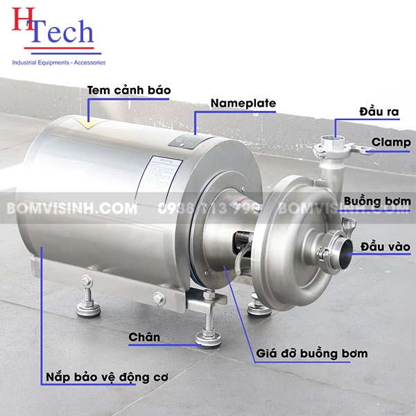 cấu tạo bơm ly tâm vi sinh Carten Pump